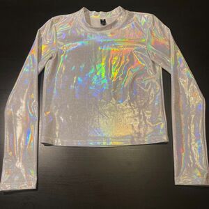 Noli Holographic Iridescent Long Sleeve Top – Size Small
